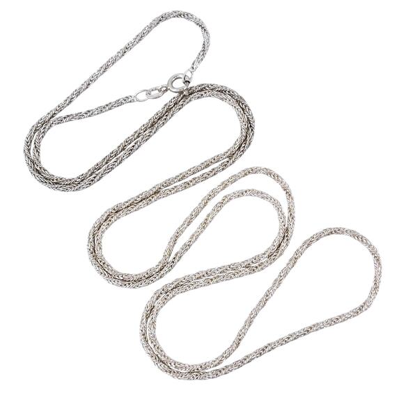 Vintage Sterling Silver 925 Italy Wheat Chain Necklace 30.5” - Picture 1 of 3